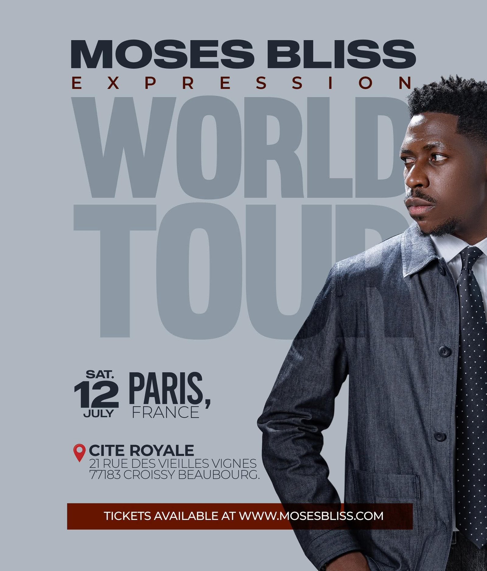 Expression World Tour: Moses Bliss to Storm Paris on July 12